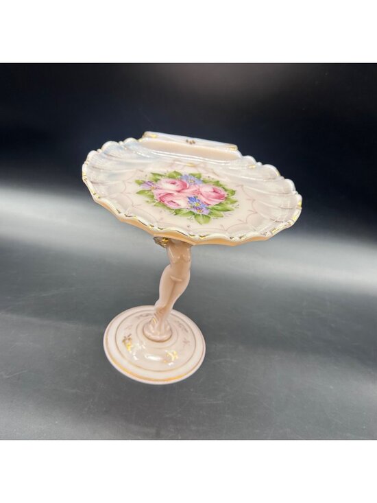 Cambridge Other - Cambridge Crown Tuscan Statuesque Nude Sea Shell Compote Charleton Roses Pink